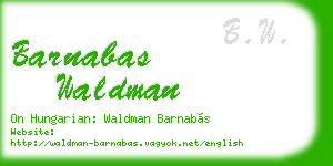 barnabas waldman business card