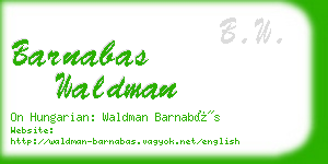 barnabas waldman business card